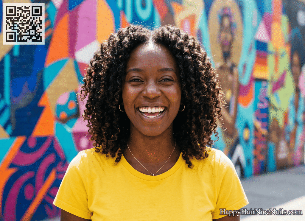 Tapered Ends Wavy Lob Hairstyle for Curly Hair