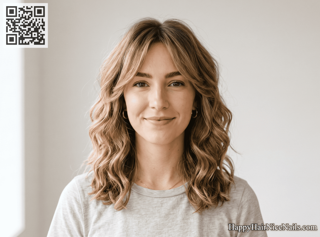 Side-Swept Fringe Wavy Lob Hairstyles